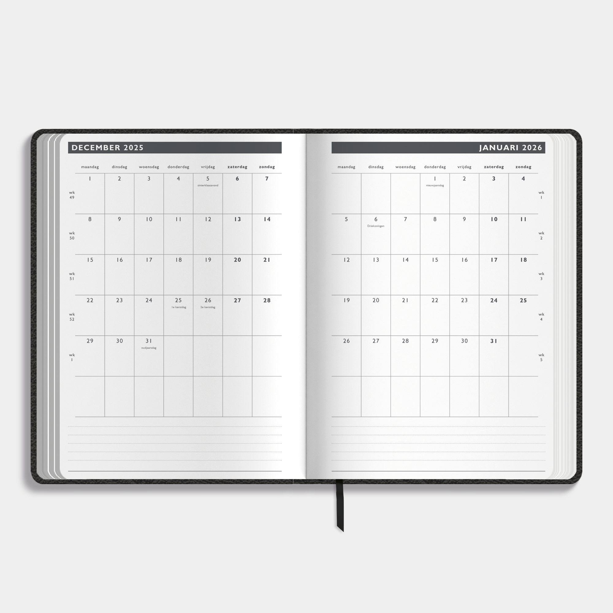 ZAKENAGENDA 2026 A5 FLEX LEDERLOOK