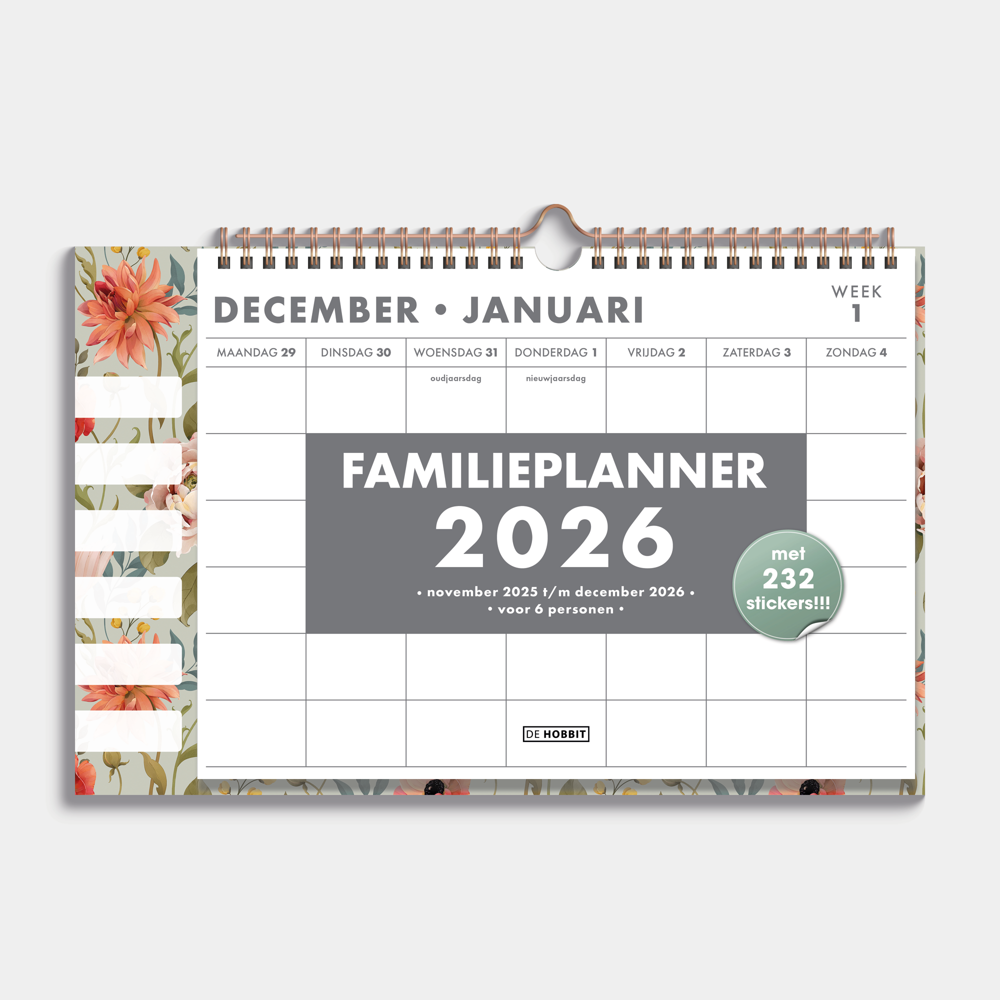 FAMILIEPLANNER 2026 A4+ VINTAGE BLOEMEN