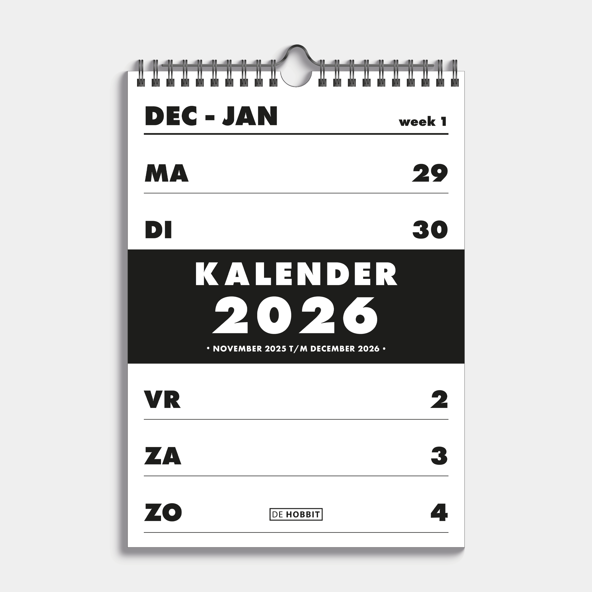 SPIRAALKALENDER 2026 A4 BASIC
