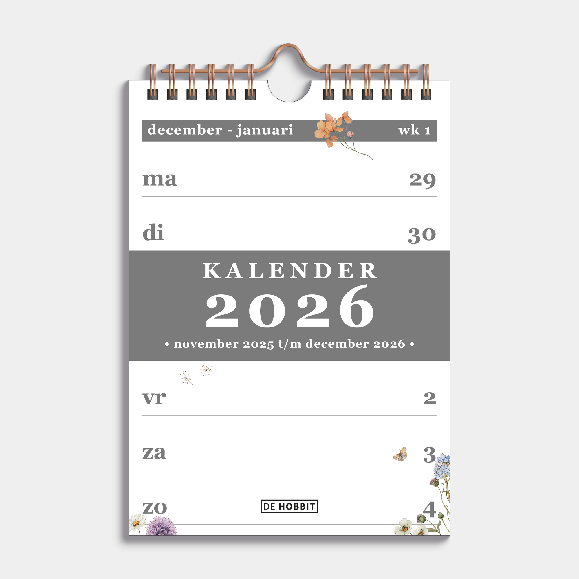 SPIRAALKALENDER 2026 A5 WEIDEBLOEMEN