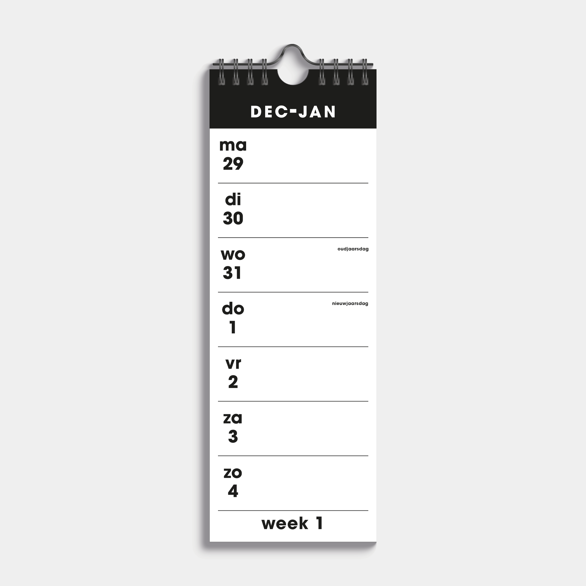WEEKKALENDER 2026 SMAL BASIC