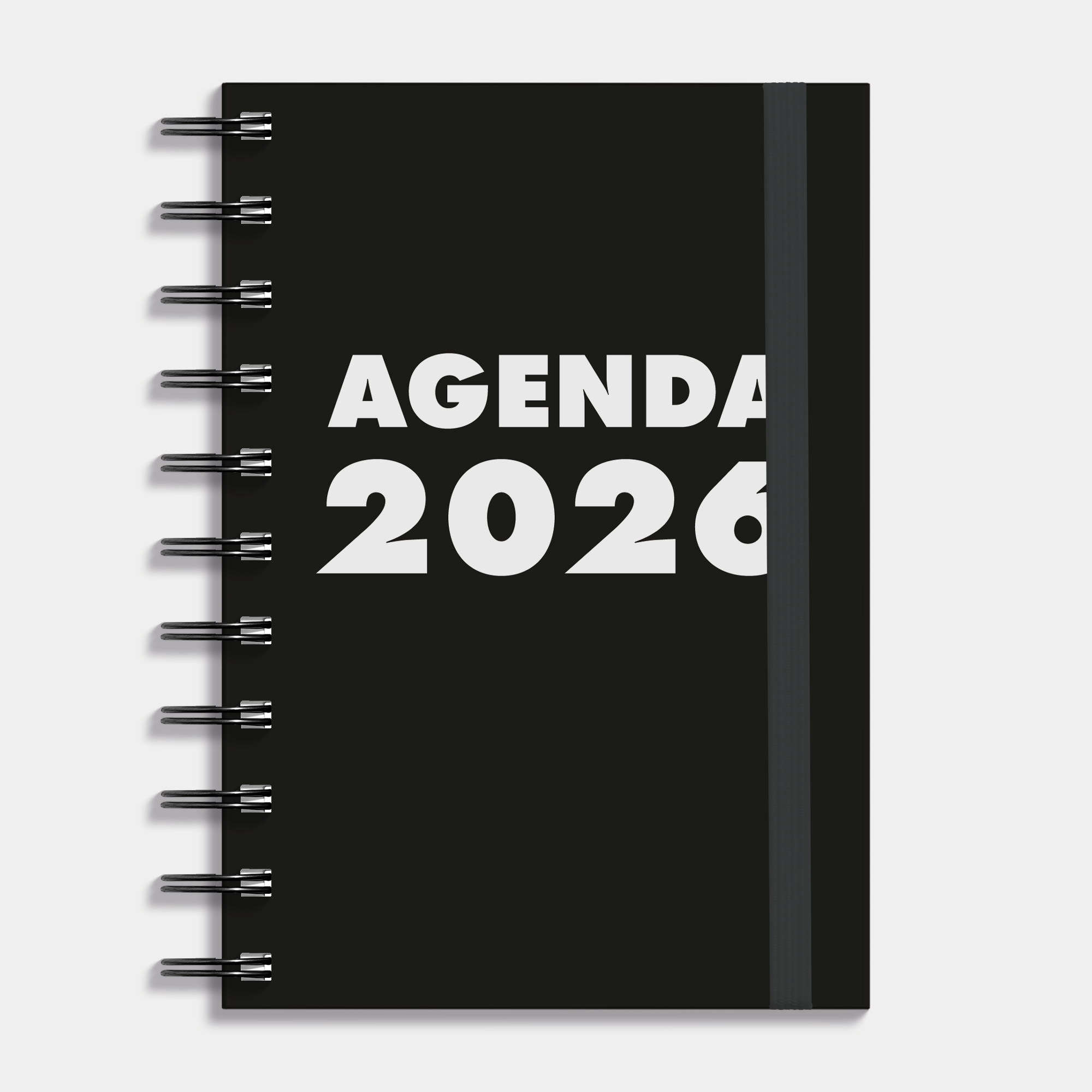 GROOTLETTER RINGBAND AGENDA 2026 A6 ZWART