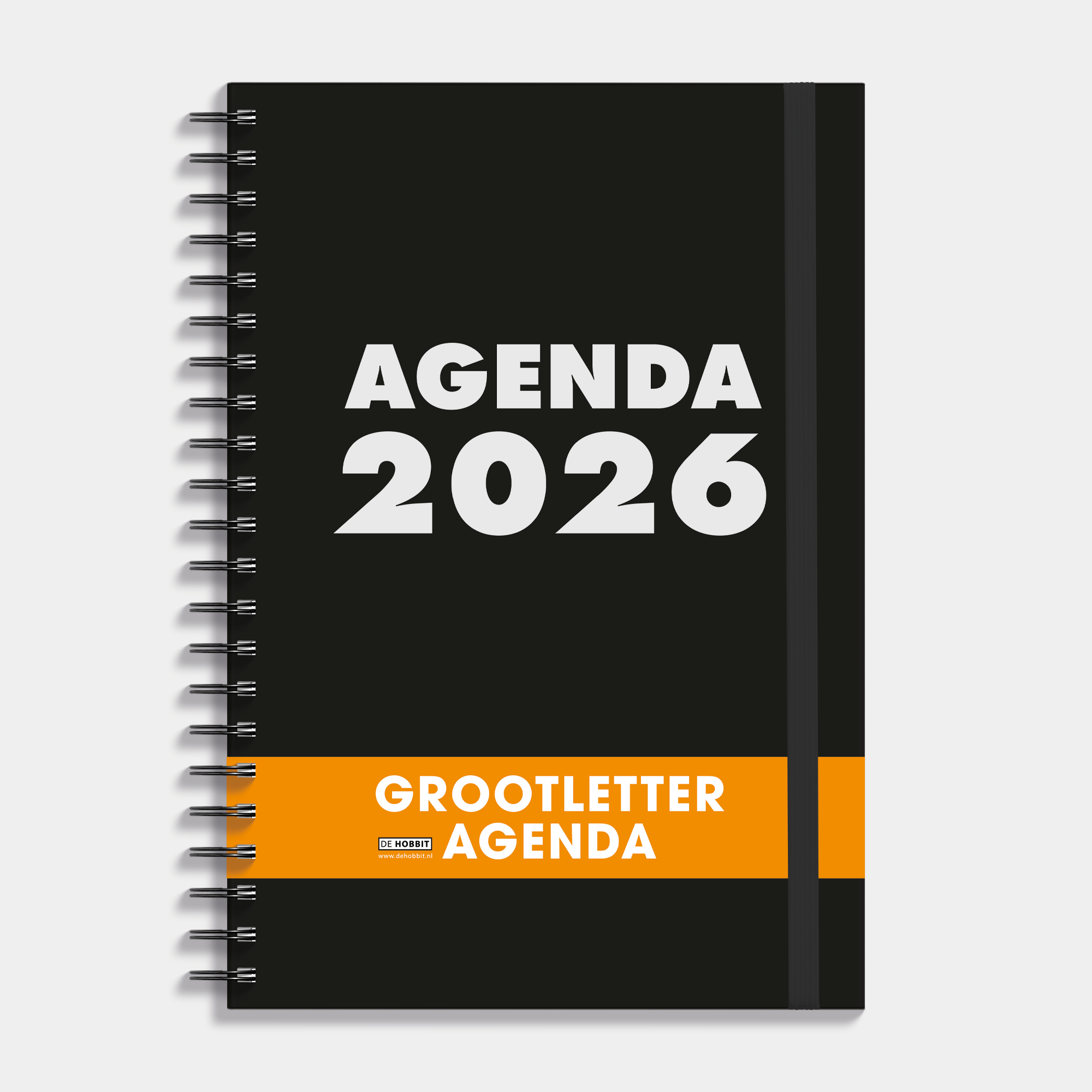 GROOTLETTER RINGBAND AGENDA 2026 A4 ZWART