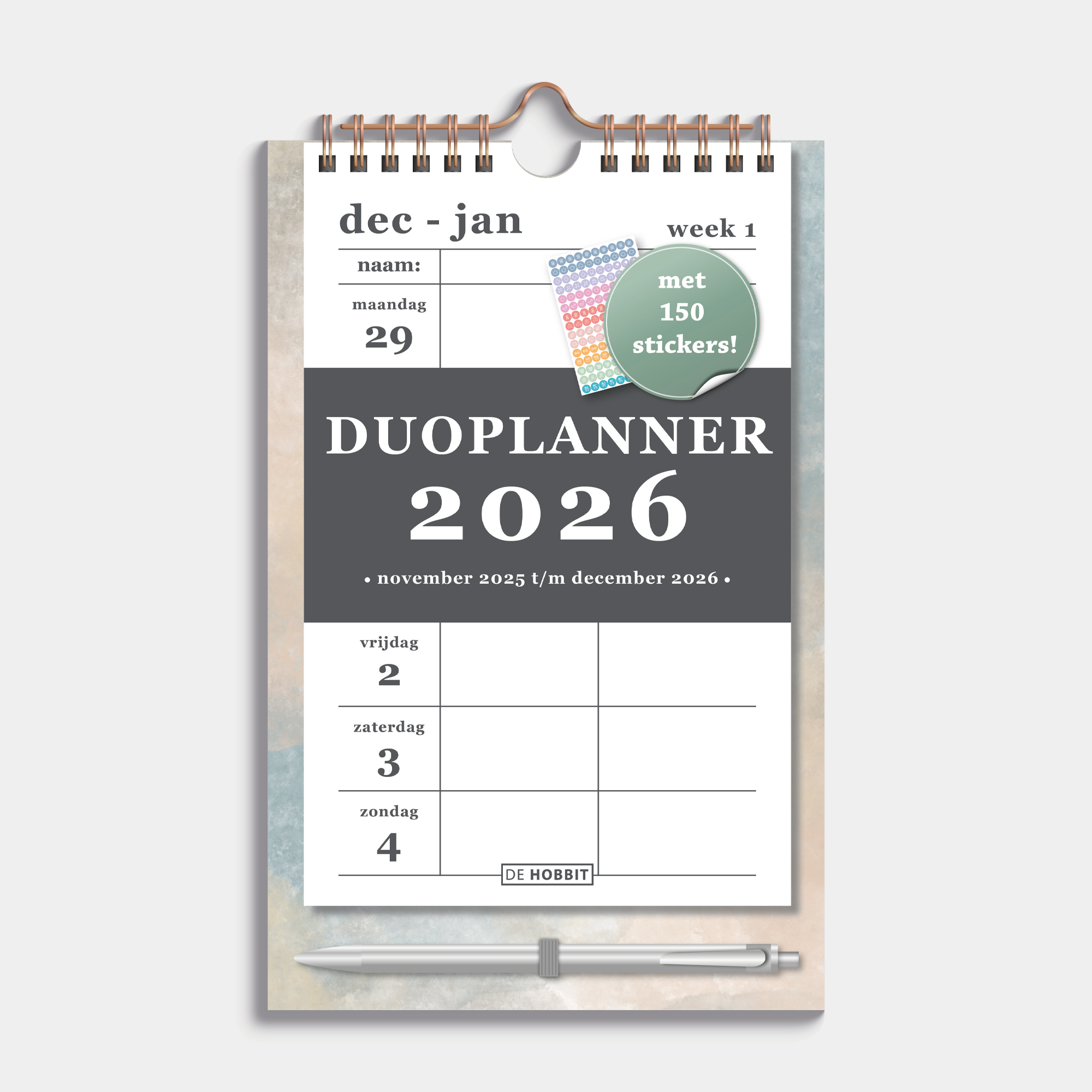DUOPLANNER 2026 A5+ AQUAREL AARDETINTEN