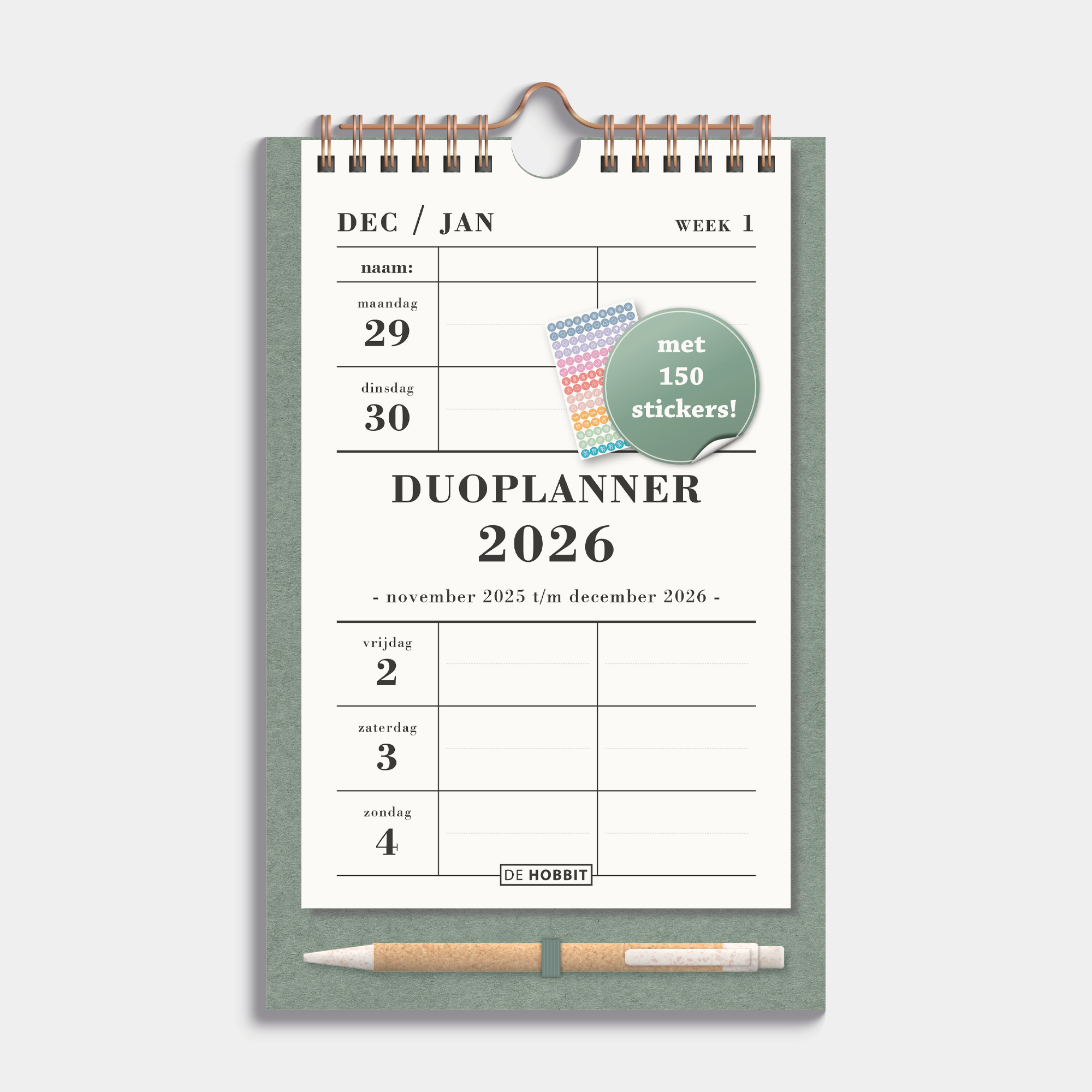 DUOPLANNER 2026 A5+ GROEN