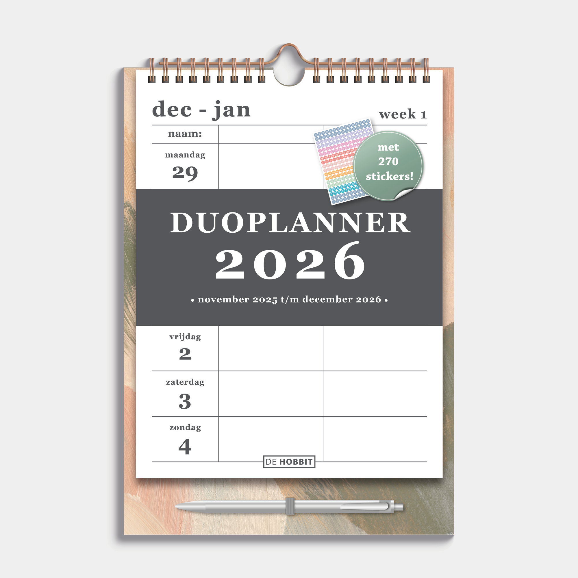 DUOPLANNER 2026 A4 ABSTRACTE VERFSTREKEN
